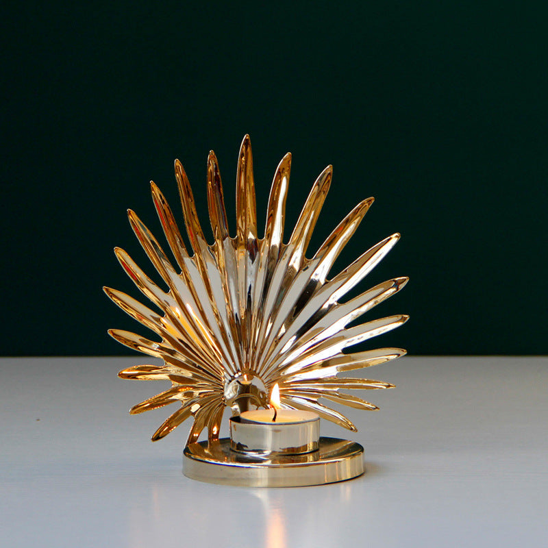 Golden Metal Candle Holder Table Decoration