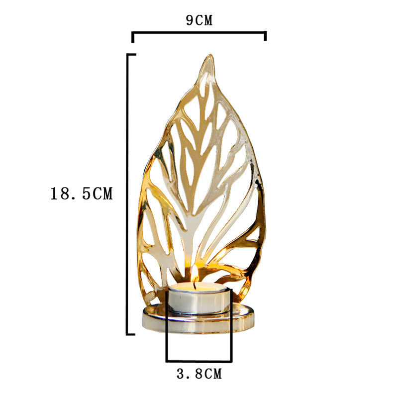 Golden Metal Candle Holder Table Decoration