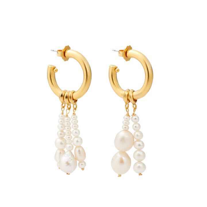 Asymmetric Freshwater Pearl Earrings Detachable Earring