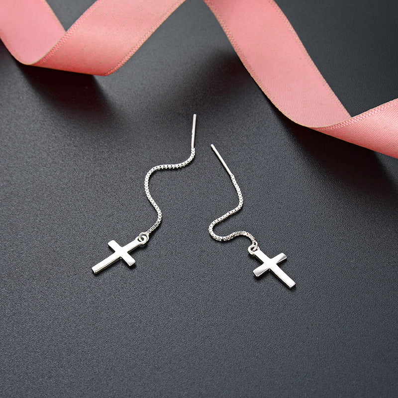 Simple Hollow Cross Earrings