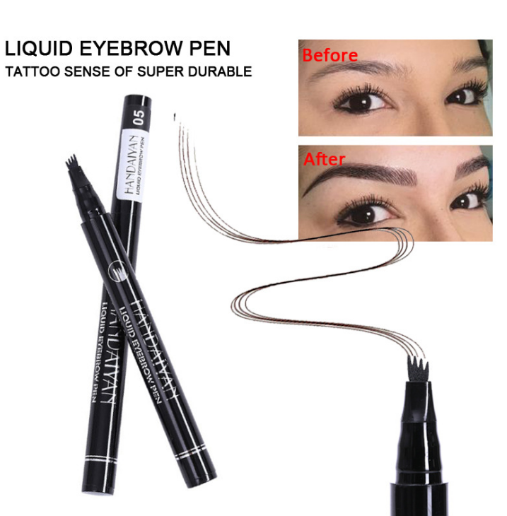 Microblading Eyebrow Pencil Waterproof Fork Tip Tattoo Pen Tinted Fine Sketch Long Lasting Eyebrows