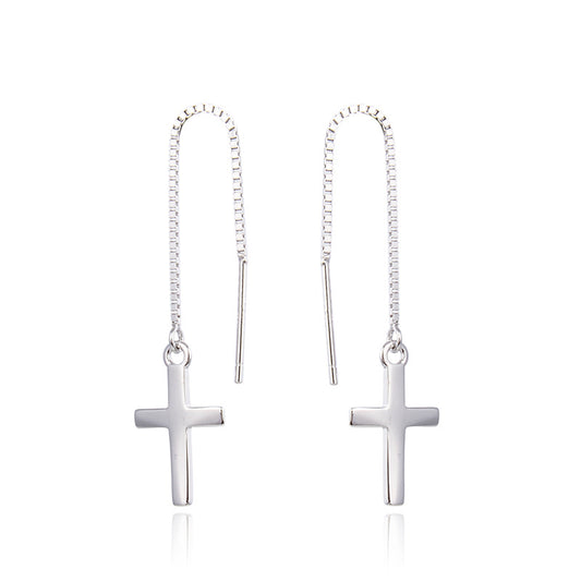 Simple Hollow Cross Earrings