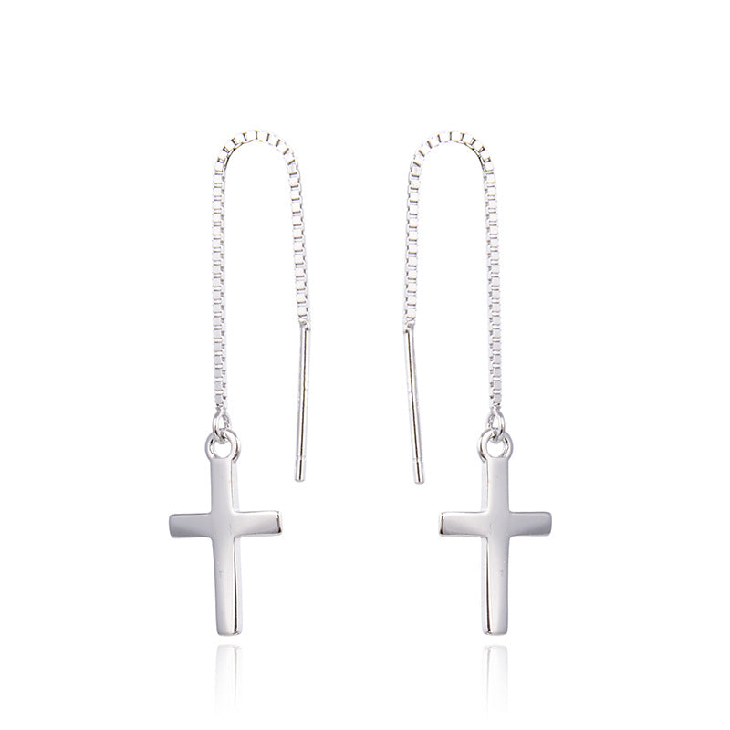 Simple Hollow Cross Earrings