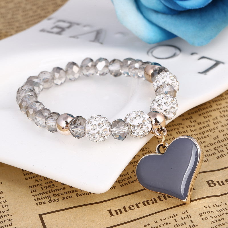 Crystal Bracelet & Bangle Elastic Heart Bracelets