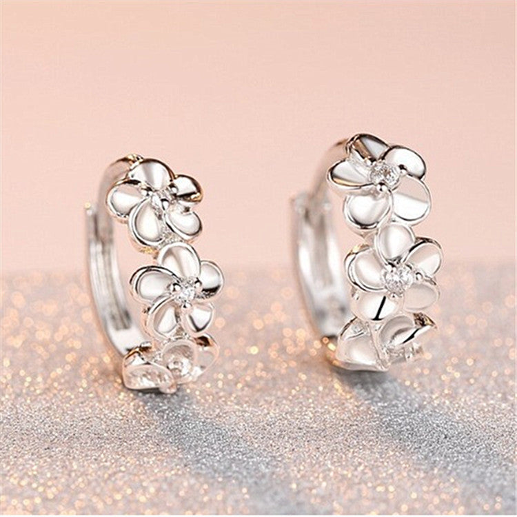 Sterling silver flower earrings