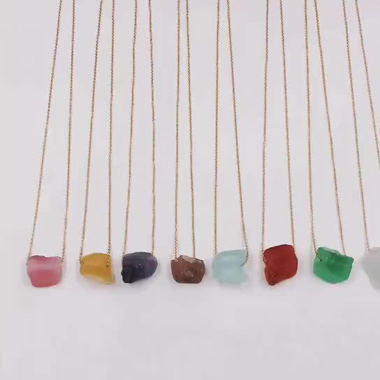 Natural Crystal Stone Pendant Necklace