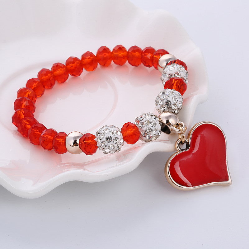 Crystal Bracelet & Bangle Elastic Heart Bracelets