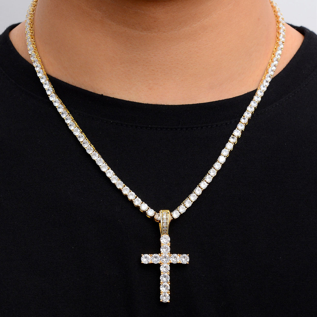 Zircon Cross Necklace For Women