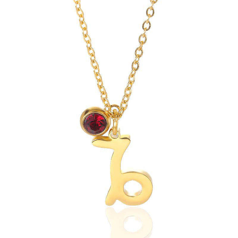 Zodiac Necklace Birthday Stone Necklace For Women